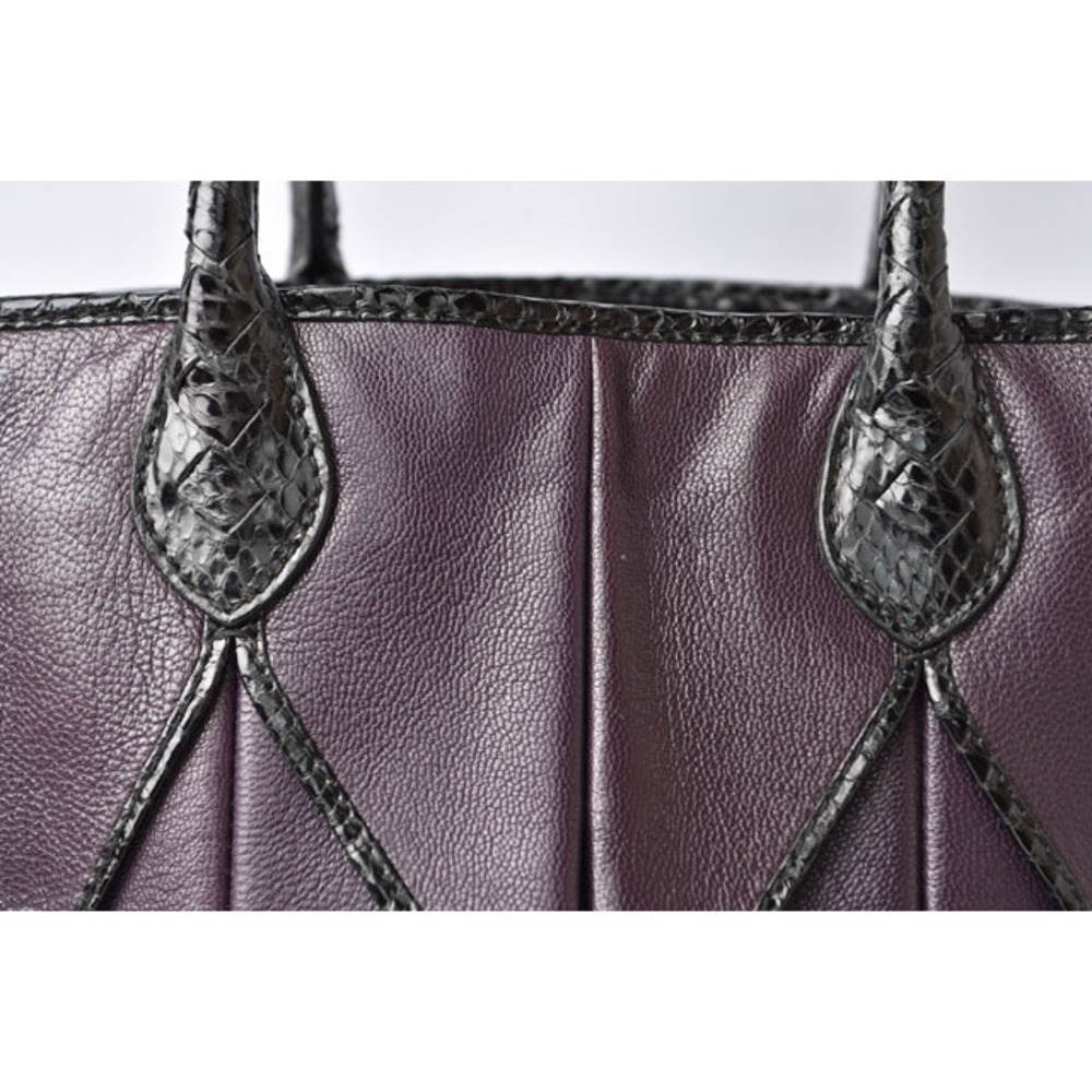 Bottega Veneta Handbag Leather Python Purple Black - image 3
